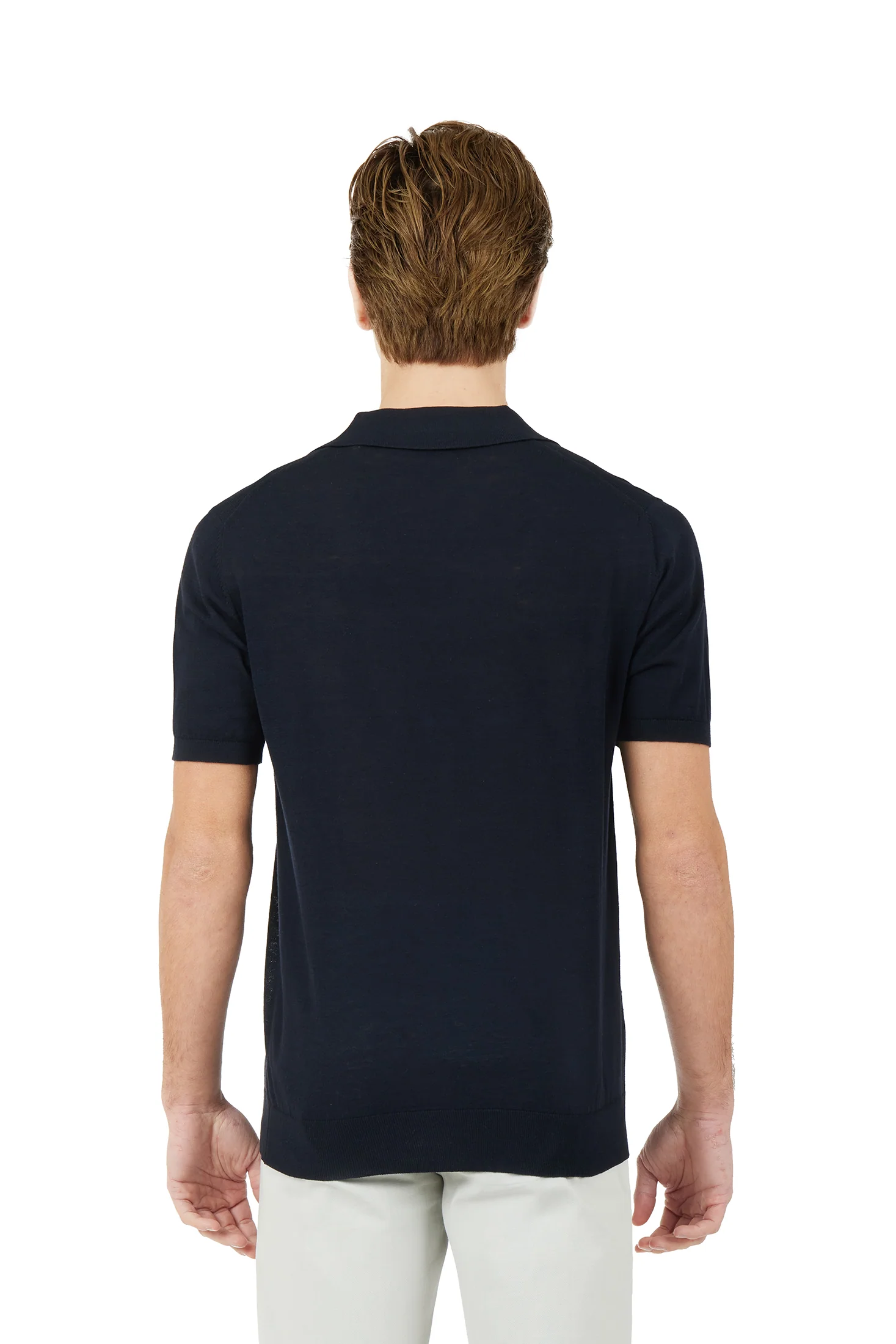 Polo derby in maglia misto lino seta - Image 10