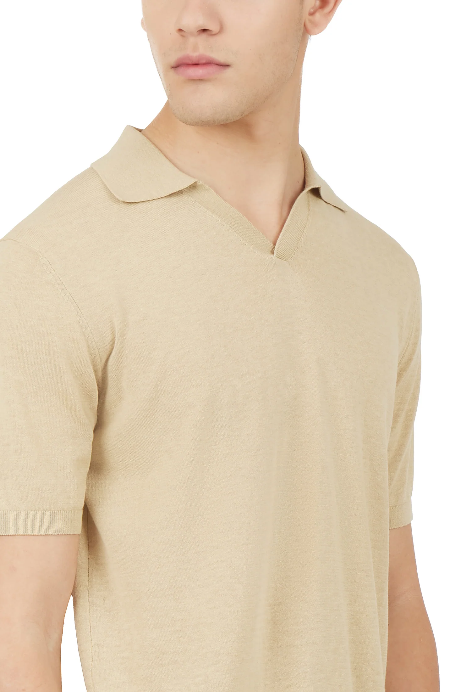 Polo derby in maglia misto lino seta - Image 14