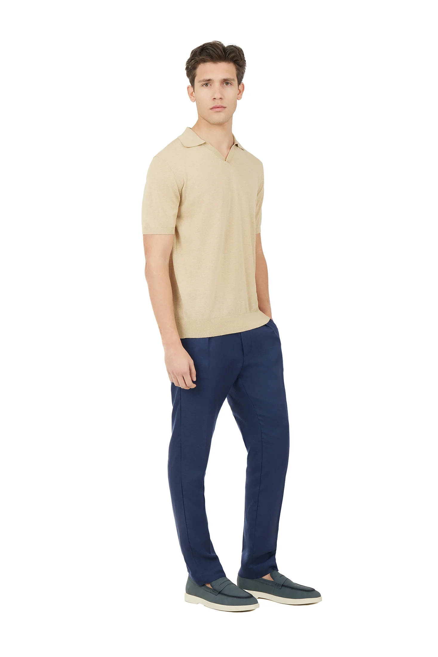 Polo derby in maglia misto lino seta - Image 15