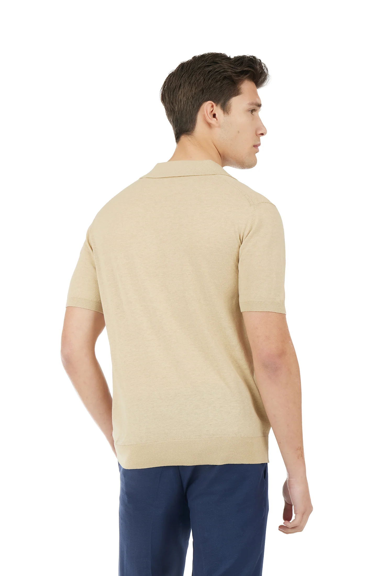 Polo derby in maglia misto lino seta - Image 16