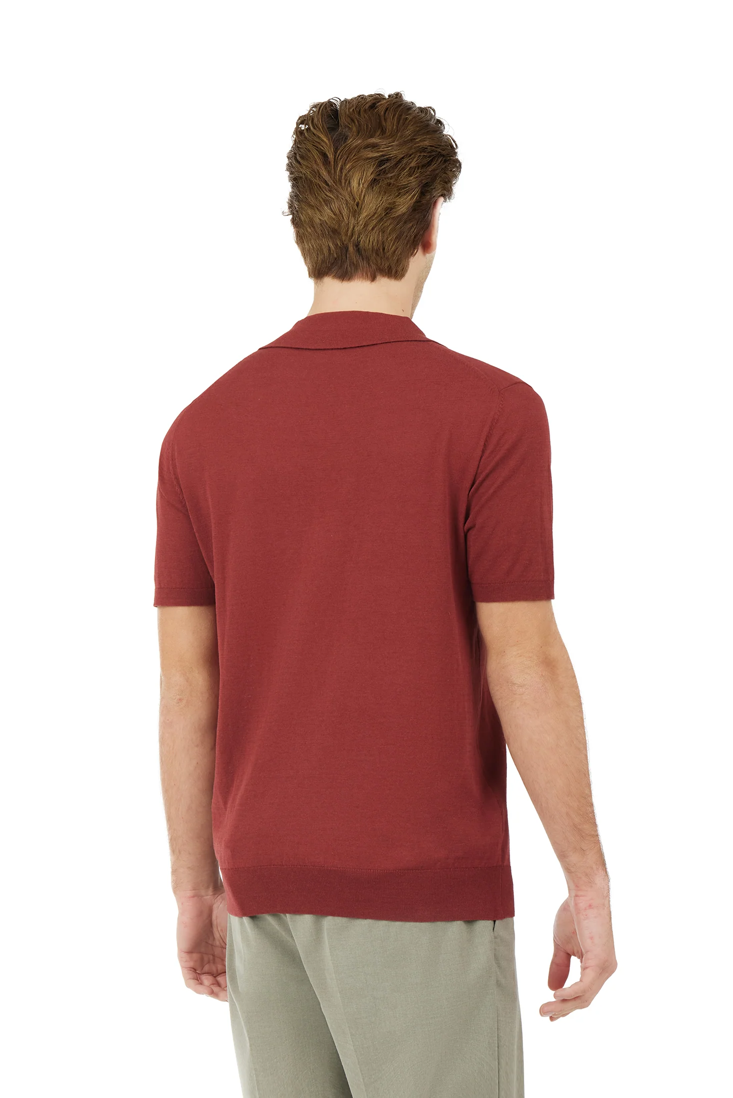 Polo derby in maglia misto lino seta - Image 4